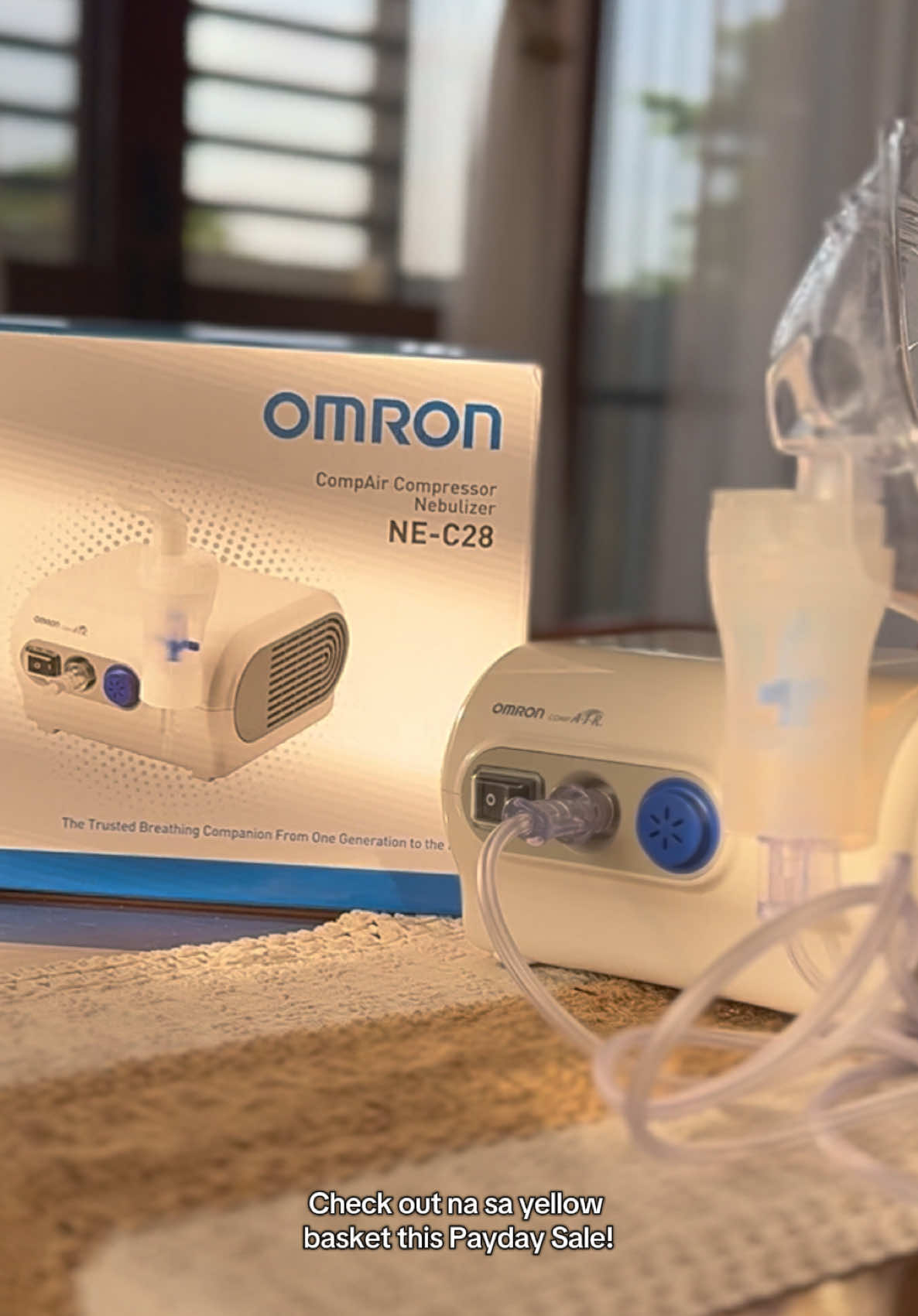 Hirap huminga? This is your sign! The OMRON Nebulizer delivers a fine mist for effective relief right at home. Get yours on my yellow basket and be flu-season ready this payday sale! #BeSureWithOMRON #SureAngHealth #OMRONPaydaySale
