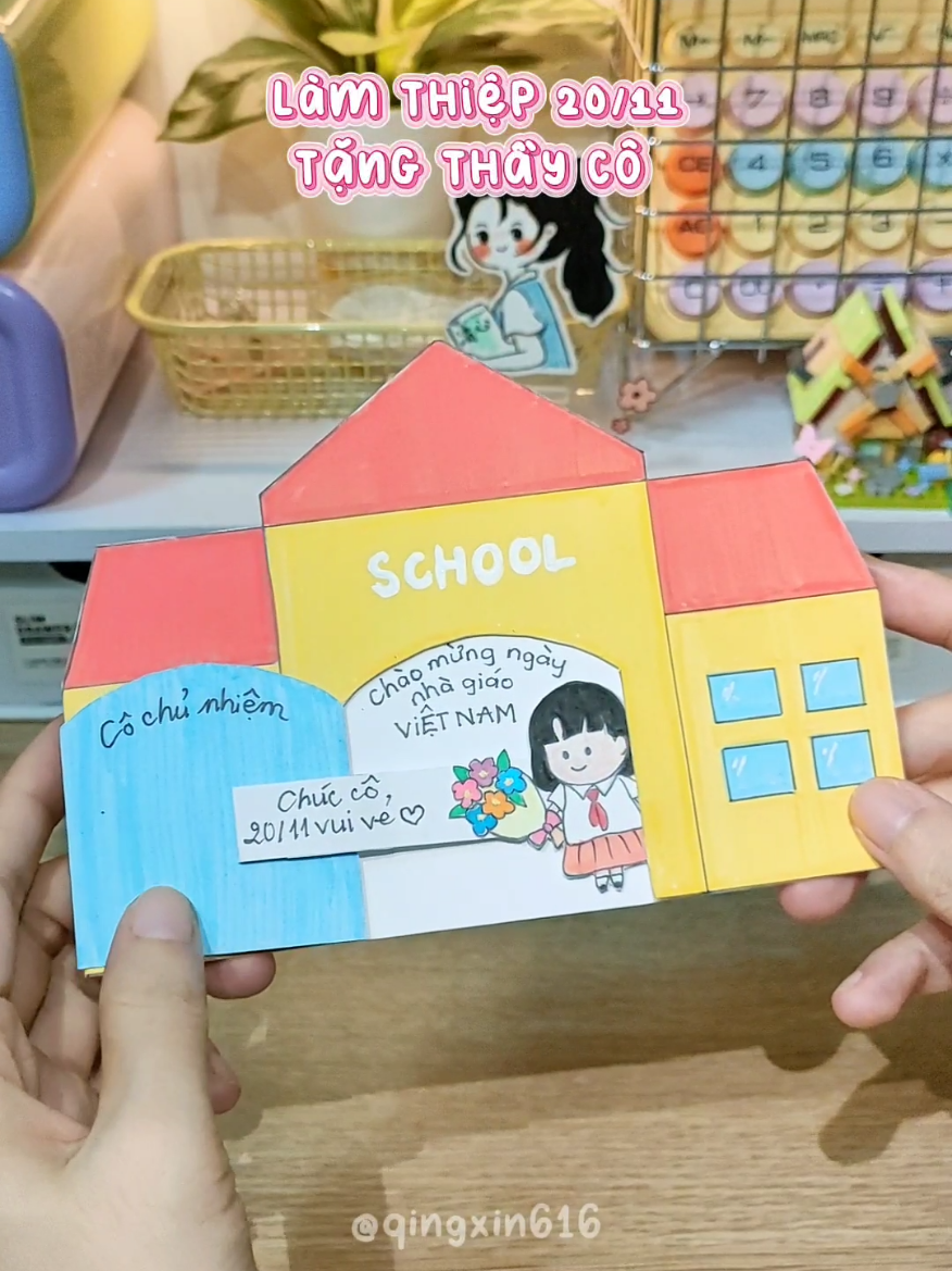 Làm thiệp 20/11 tặng thầy cô giáo nhân ngày Nhà Giáo Việt Nam  #DIY #handmade #ngaynhagiaovietnam #quatang #qingxin616 