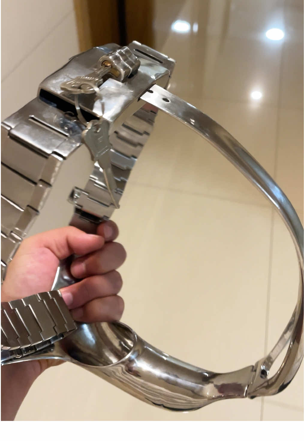 It’s very diffcult for one person to open it#DIY #key #chastitybelt #cage 