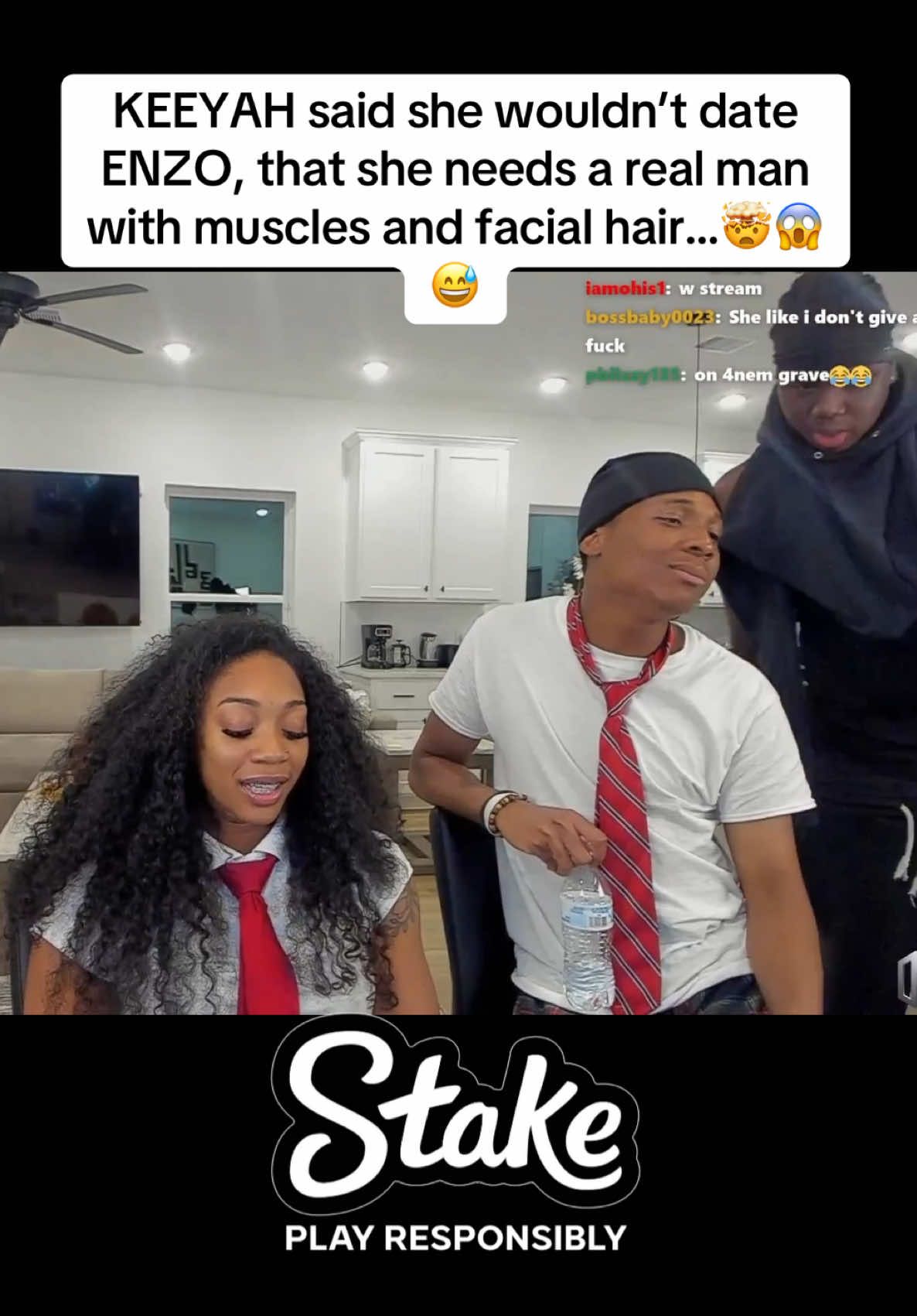 KEEYAH said she wouldn’t date ENZO, that she needs a real man with muscles and facial hair…🤯😱😅 #keeyah #enzo #fyp #viral #viraltiktok @Enzo 