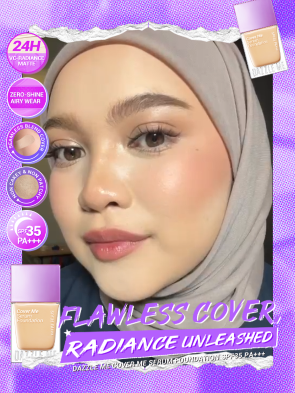 Not just coverage even finishing dia pun lawa gilaaa!! guys pls grab cepat!! #DazzleMeMy #tiktokmalaysia #coverme #fyp #foundation