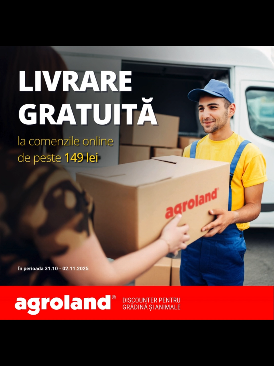 Transport gratuit între 31.10-02.11.2025 la comenzi de peste 149 lei. Doar ONLINE! #agroland #pet #pescari #agricultura 