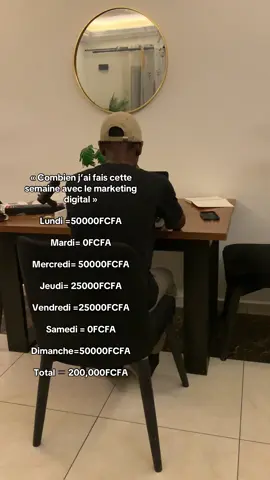Combien j’ai fais cette semaine grâce au marketing digital #marketingdigital 