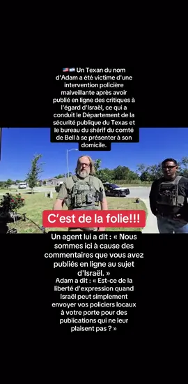 La police du Texas s'est présentée au domicile d'un vétéran handicapé de la marine américaine sans mandat après qu'il ait tenu des propos « sur la communauté juive » et Israël. Les policiers ont affirmé qu'ils étaient là pour s'assurer qu'il n'avait pas l'intention de « blesser des gens ». Le vétéran leur a immédiatement ordonné de quitter sa propriété et affirme qu'il prévoit maintenant de mener une enquête sur les agents impliqués.