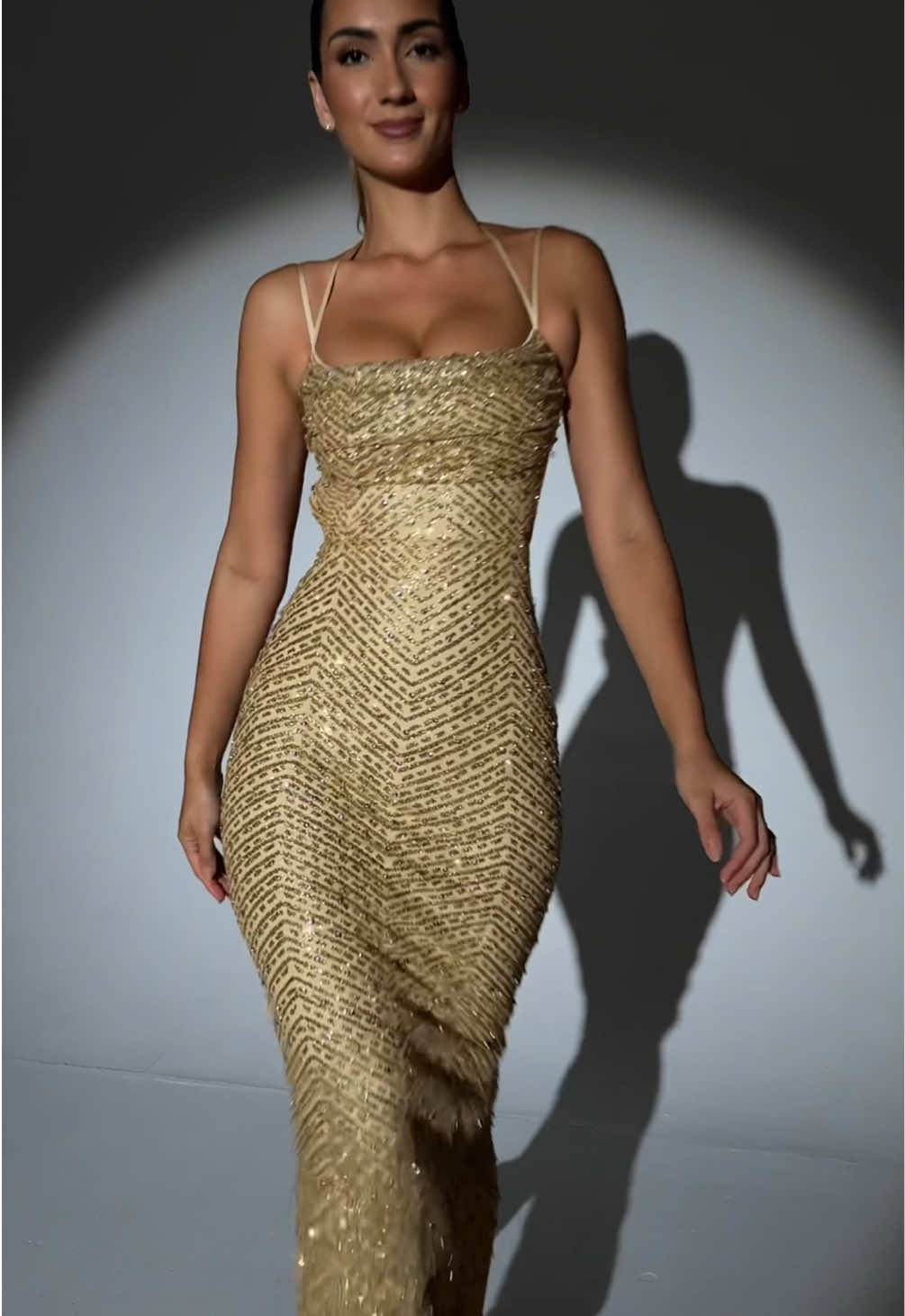 You can’t miss us ✨ The Constance dress owns the spotlight   #ohpolly #fyp #sparklydresses #festiveoutfits #sparklyoutfits 