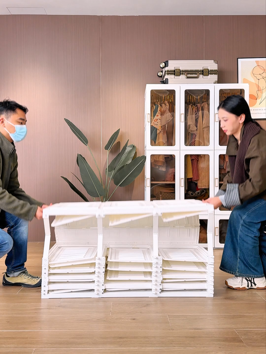 #Tủ quần áo có thể gập lại #Lưu trữ tiện lợi #Gắn vào nhà #antbox ANTBOX [Sẵn sàng giao hàng!!] Tủ quần áo, dễ lắp đặt, cửa trong suốt, trong mờ, có t#hotsale🔥 #antboxclothescabinet