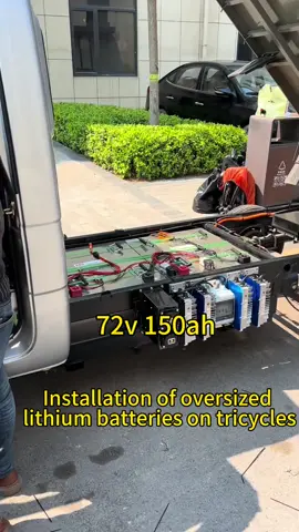 hello boss The tricycle is equipped with a high-capacity lithium battery, offering ultra-long range and superior quality. It uses brand-new lithium iron phosphate cells and comes with a 5-year warranty. A Chinese lithium battery factory is currently seeking long-term partners locally. Are you interested 72v 150ah #battery #lifepo4 #van 