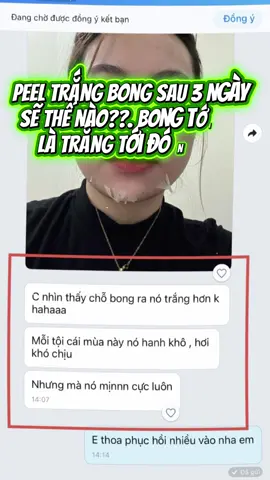 Peel trắng bong sau 3 ngày Sẽ thế nào??. Bong tới đâu Là trắng tới đó nha😀#túdoli #mixpeel #ủtrang #peeltrắng #trắngda 