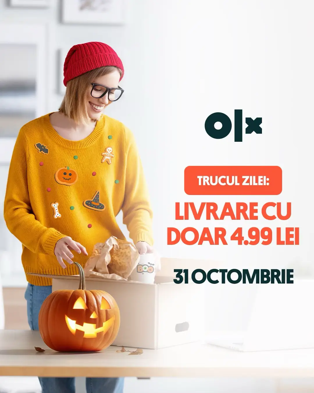 Nimic de speriat, doar grăbește-te: astăzi ai livrare prin OLX la 4.99 lei, în orice categorie!