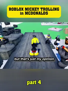 ROBLOX MICKEY TROLLING in MCDONALDS - part 4 #fyp #roblox #mickey #mcdonalds 