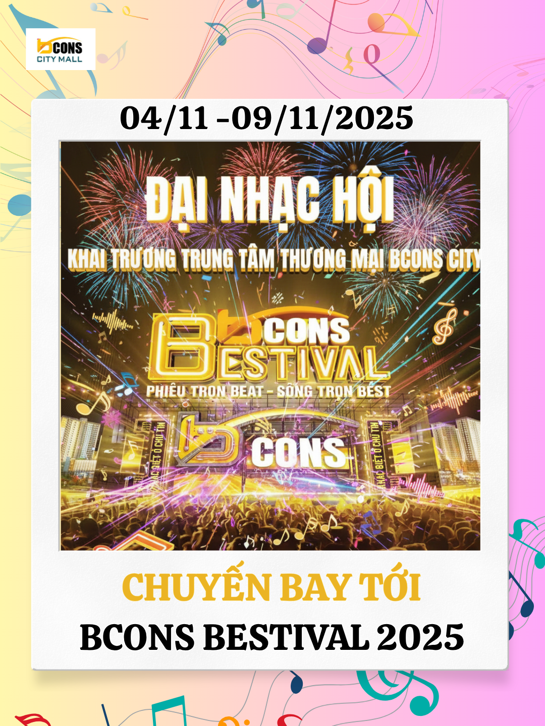 ✈️ Flight Bcons Bestival 2025 — Ready for Landing! Chúng tôi xin thông báo chuyến bay Bcons Bestival 2025 chính thức khởi hành và sẽ hạ cánh tại Bcons City Mall từ ngày 04/11 — 09/11/2025 🎶🔥 Quý hành khách chuẩn bị: ✅ Mood thật “cháy” ✅ Outfit thật chất ✅ Năng lượng quẩy max level 🎟️ Hành trình 6 ngày – Đại tiệc âm nhạc & ẩm thực 📍 Điểm đến: Bcons City Mall — Đ. Thống Nhất, Đông Hòa, TP.HCM 🚀 Phiêu trọn Beat – Sống trọn Best #bconscitymall #khaitruongbconscitymall #tttmbconscity #sukienamnhac #sukiensaigon #dainhachoi #LangDaihoc #fyp #tiktokgiaitri #baovuimoingay