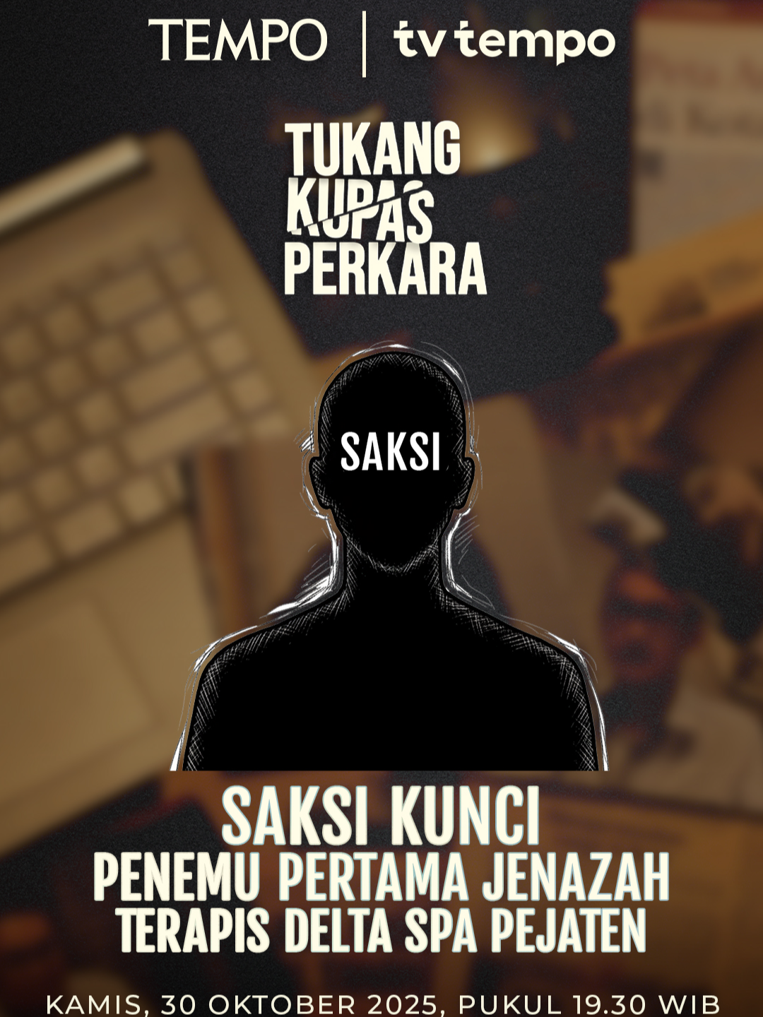 Perhatian⚠️ Video ini mengandung konten sensitif yang bisa mengganggu Anda. ** Saksi Kunci Penemu Pertama Jenazah Terapis Delta Spa Pejaten Seorang petugas keamanan mendengar suara rintihan perempuan minta tolong sebelum jenazah terapis Delta Spa ditemukan. Hasil forensik korban tak kunjung selesai. Simak selengkapnya di YouTube Tempodotco dan Spotify Tukang Kupas Perkara. Tayang premiere hari Kamis, 30 Oktober 2025 pukul 19.30 WIB. @tvtempo #TukangKupasPerkara #Tempodotco