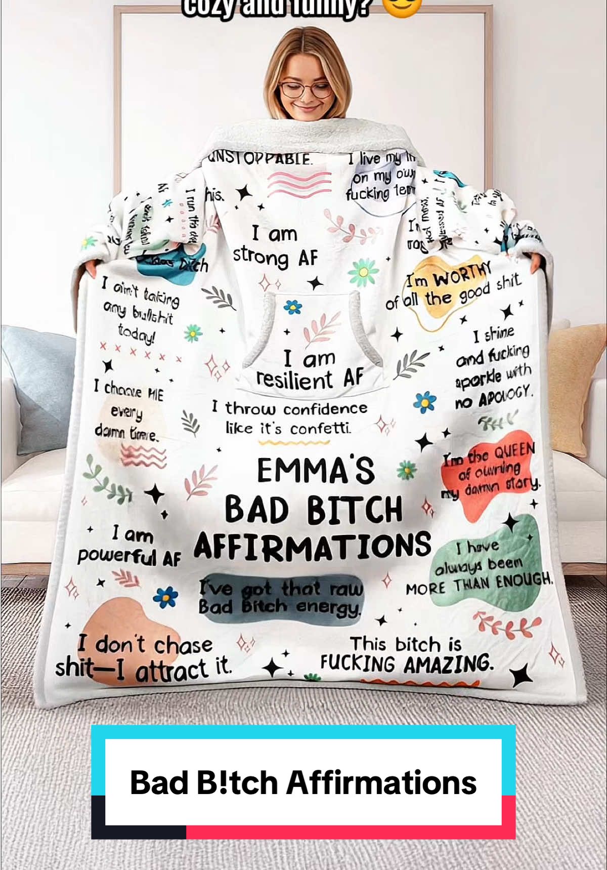 Empowerment never felt so soft and snuggly 💁‍♀️🔥 #macorner #wearableblanket #affirmations #selflove