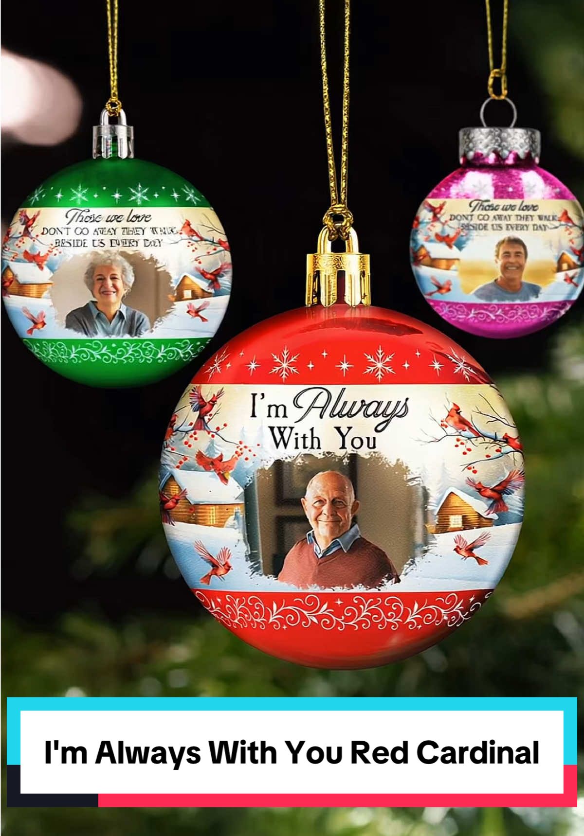 A red cardinal to remind you they’re always watching over you 🤍🕊️ #macorner #photoornament #memorialgift #redcardinal