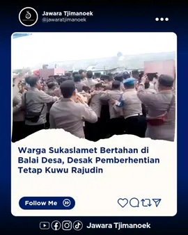 Warga Sukaslamet Bertahan di Balai Desa, Desak Pemberhentian Tetap Kuwu Rajudin Ratusan warga Desa Sukaslamet kembali menggelar aksi unjuk rasa pada Jumat (31/10/2025) di halaman Balai Desa Sukaslamet. Dalam aksi tersebut, massa menuntut agar Kuwu Rajudin segera diberhentikan secara tetap dari jabatannya sebagai Kepala Desa. Aksi ini merupakan bentuk kekecewaan warga terhadap kepemimpinan Rajudin yang sebelumnya telah diberhentikan sementara oleh Bupati Indramayu, Lucky Hakim, karena dugaan keterlibatan dalam kasus yang menimbulkan kerugian keuangan desa hingga ratusan juta rupiah. Massa aksi yang terdiri dari berbagai unsur masyarakat memilih bertahan di Balai Desa hingga waktu Magrib sebagai simbol keteguhan dan solidaritas warga dalam memperjuangkan keadilan serta menuntut transparansi tata kelola pemerintahan desa. Mereka menegaskan bahwa aksi ini akan terus berlanjut sampai pemerintah kabupaten mengambil keputusan tegas untuk memberhentikan Rajudin secara permanen dan menata ulang kepemimpinan Desa Sukaslamet menuju pemerintahan yang bersih dan akuntabel. #jawaratjimanoek #indramayupride🏴‍☠️ #Indramayu #indramayuviral #indramayuupdate 