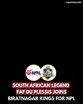South African cricket legend Faf du Plessis has been signed by Biratnagar Kings for NPL Season 2, marking one of the biggest player acquisitions in Nepali cricket history. Du Plessis, known for his leadership and explosive batting, will bring unmatched experience and star power to the league. His arrival is expected to boost fan excitement and global attention toward Nepal’s growing cricket scene. Welcome to Nepal, Faf! 🏏🔥 Hashtags: #FafDuPlessis #BiratnagarKings #NPL #NepalCricket #CricketNepal 