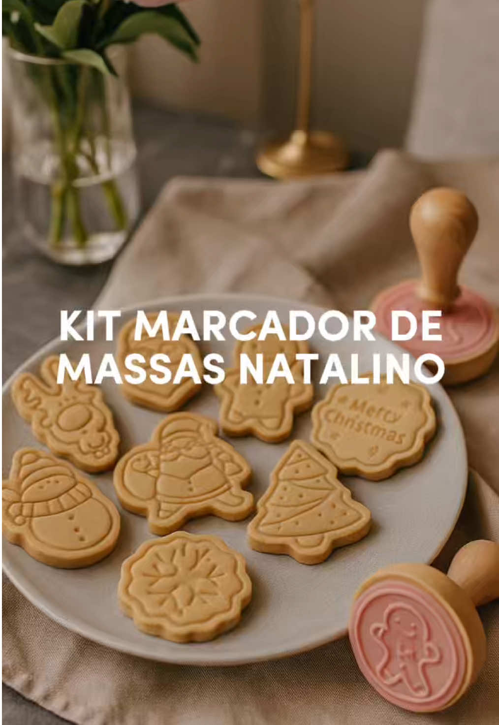 ‼️LINK NOS COMENTÁRIOS - Kit marcador de massas natalino 🎄#natal #shopee #biscuit #confeitaria 