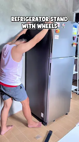 Movable and Adjustable Ref Stand. Super sturdy and heavy duty! Must have to lalo na if super bigat at super laki ng ref!! 😊 #refstand #refrigeratorstand #refstandwithwheels #refrigerator #ref 