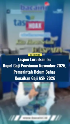 PT Taspen menegaskan bahwa kabar mengenai rapel kenaikan gaji pensiunan PNS yang disebut cair pada November 2025 tidak benar alias hoaks. Hingga kini, tidak ada regulasi baru dari pemerintah terkait penyesuaian gaji pensiunan, dan seluruh pembayaran masih mengacu pada PP Nomor 8 Tahun 2024. Taspen juga mengimbau para pensiunan agar tidak mudah percaya pada pesan berantai yang meminta dokumen pribadi atau tautan verifikasi. Sementara itu, wacana kenaikan gaji ASN tahun 2026 belum mendapat keputusan resmi. Pemerintah masih fokus pada delapan program prioritas nasional dalam APBN 2026, seperti ketahanan pangan, energi, dan program makan bergizi gratis. Artinya, hingga saat ini belum ada rencana kenaikan gaji bagi ASN maupun pensiunan tahun depan. Sumber video: Official youtube taspen www.bacaini.id  ---------- #bacaini #taspen #asn #pensiun #gaji  ----------  Punya informasi menarik lainnya disekitarmu? Atau keluhan atas fasilitas maupun layanan publik, tag bacaini.id untuk repost.