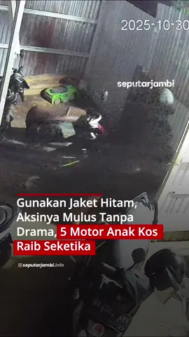 Lima sepeda motor milik mahasiswa raib sekaligus dalam satu malam. Kejadian ini terjadi di salah satu kos di kawasan Mendalo, Jambi pada Kamis (30/10/2025) sekitar pukul 03.00 dini hari. Diduga membobol garasi motor saat penghuni kos sedang tertidur lelap. Aksi nya berlangsung mulus tanpa menimbulkan kecurigaan. Pagi harinya, barulah para mahasiswa menyadari kalau motor mereka sudah tidak ada di tempat. #seputarjambi #info #mendalo #anakkos #jambipride🏴‍☠️ 