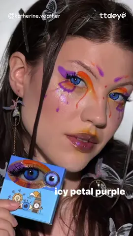 Let the lenses bring her butterfly makeup to life✨🦋💄 cr.@katherine.veather 🌹❤️ Use code “KATVEA” for a discount!🔥🎉#ttdeye #coloredcontacts #contactlenses #fyp #pretty #prettygirl #halloween2025 #halloween #halloweenlook #halloweenmakeup 