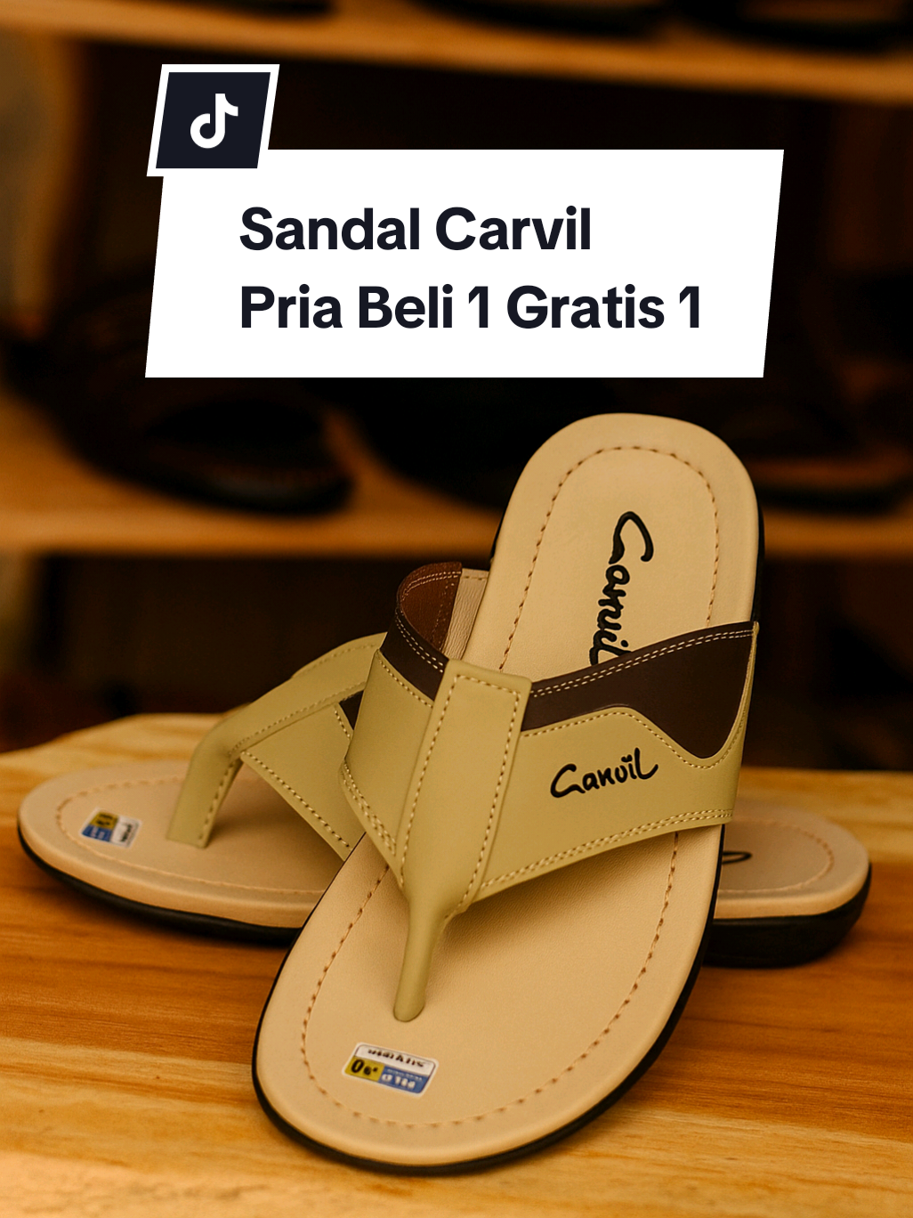Sandal carvil pria murah beli 1 gratis 1, nyaman dipakai empuk #carvil #sendalpria #sandalcowok #sandal #fashion 