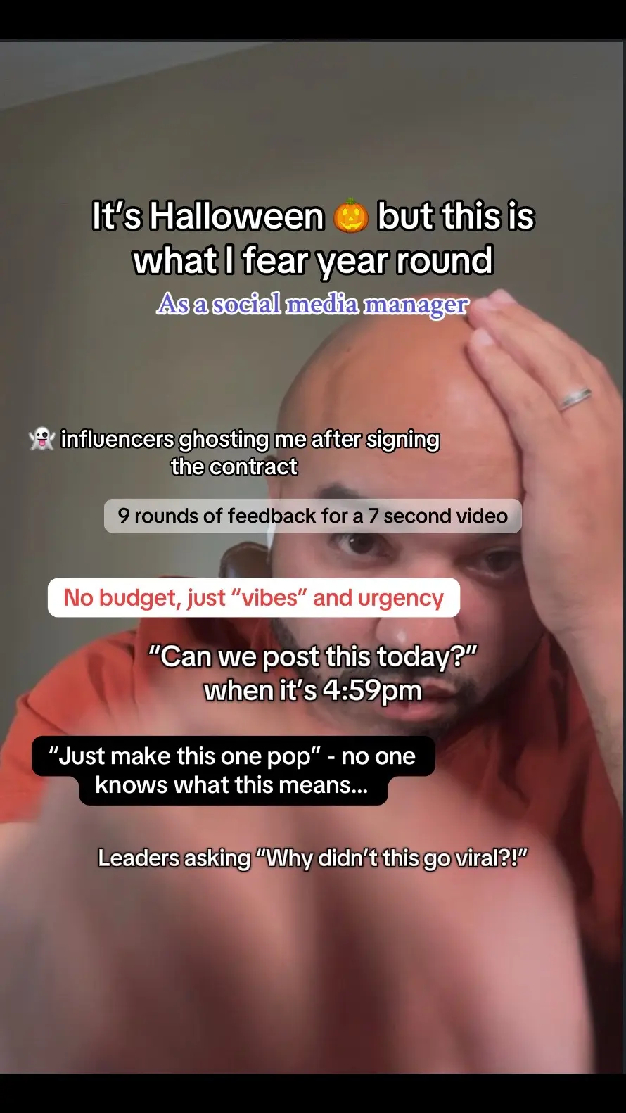 Today’s Halloween but these are what I fear as a social media manager 👻 what did I miss? #socialmediamanager #marketinghumor #agencylife #marketingtiktok #socialmediamarketing 