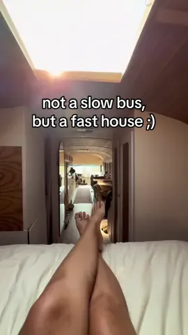 always blows my mind that our home fits in one lane of traffic 😆🚌💛  #buslife #vanlife #vanconversion #rvlife #traveltok 