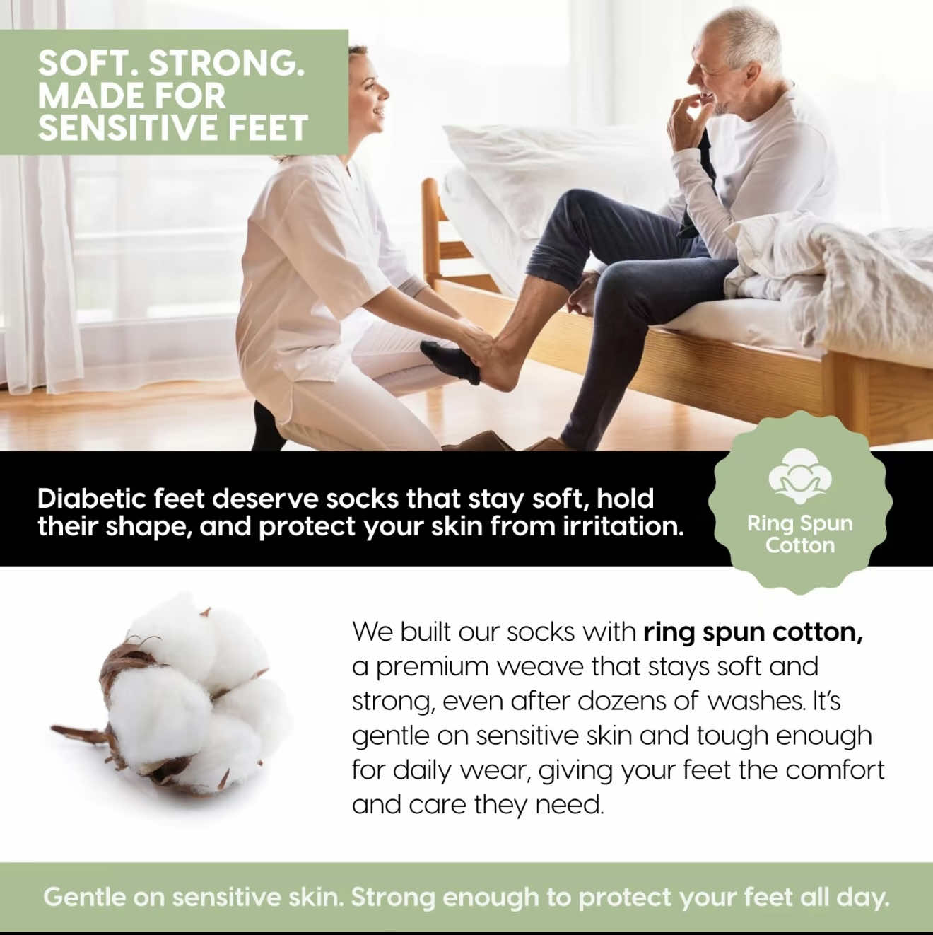 Araam Premium Cotton Crew Socks For Men & Women - Comfortable Seamless Non-Binding Socks For Diabetics Pregnancy Nurses Athletic All-Day Wear Breathable Neuropathy. @Araam Collection #socks #cottonsocks #neuropathy #diabetic #edema 