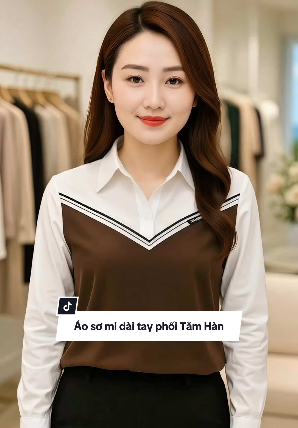 Áo sơ mi dài tay phối Tăm Hàn #TikTokAwardsVN #xuhuong #ootdnu #vacaiket 