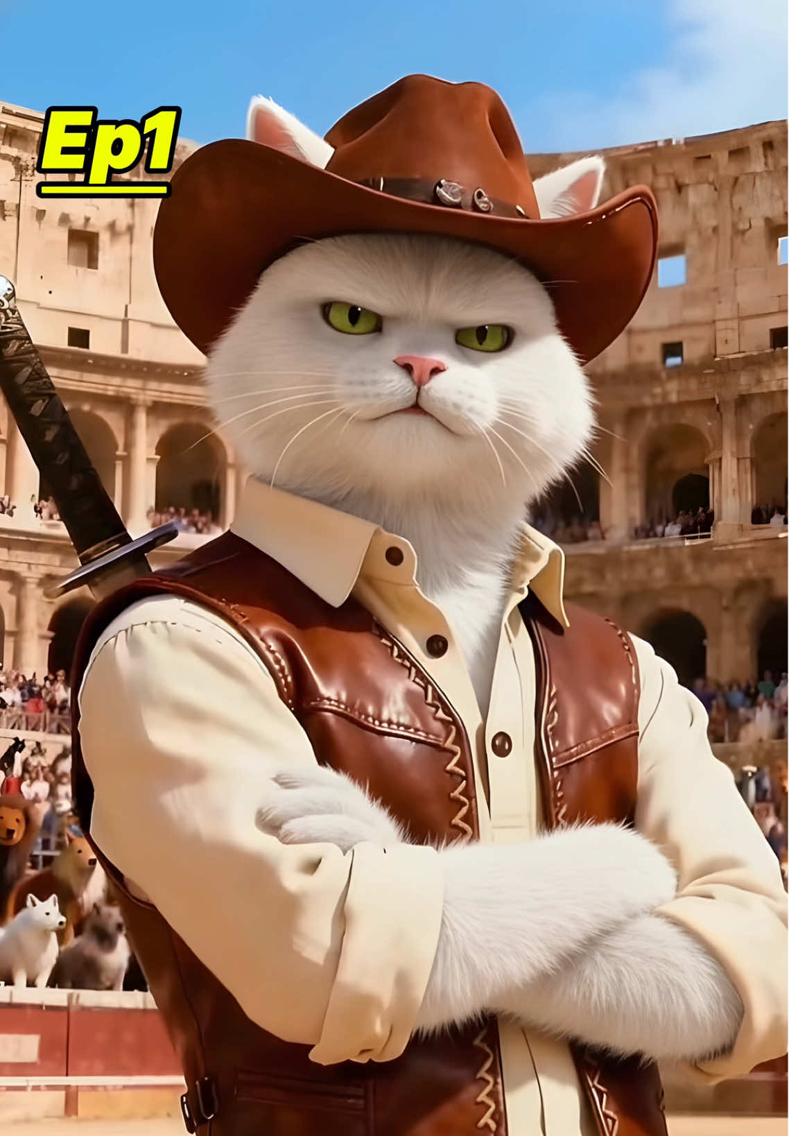 The master cat swordsman,Ep1 #aicatstory #catsoftiktok #aicat #catai #orangecats 