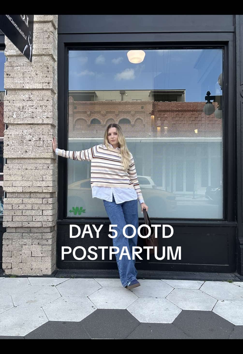 Day 5 of trying to find my style again postpartum! #postpartumjourney #momootd #momfashion #postpartumoutfit #postpartumfashion 