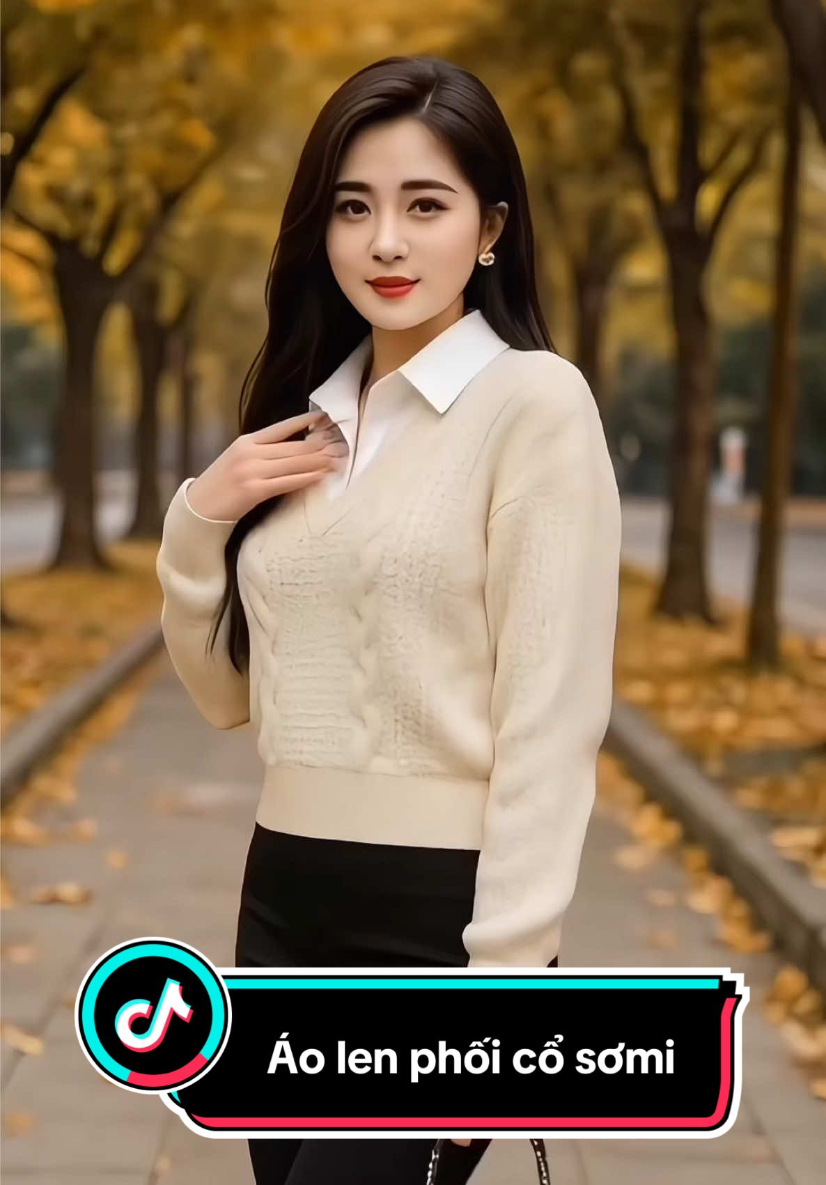 Áo len phối cổ sơmi hottrend dày dặn #thoitrangnu #thoitrang #aolen #aolennu 