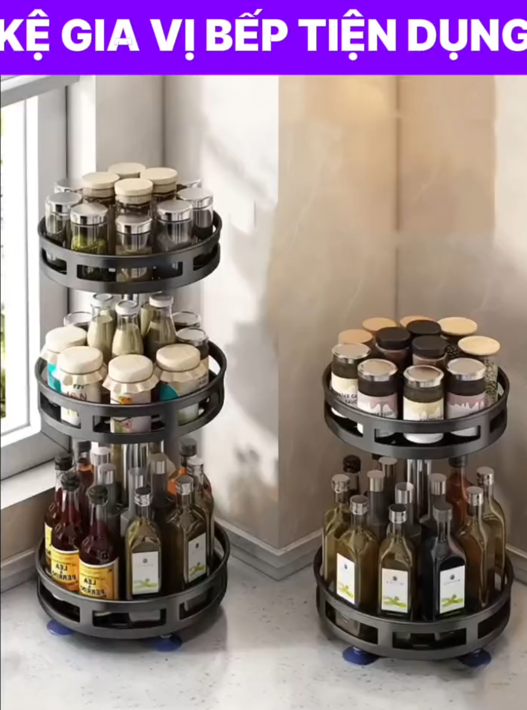 Kệ đa năng xoay 360 độ đa năng #kegiavinhabep #kegiavixoay360 #kebepxoay #kegiavibep #kebep 