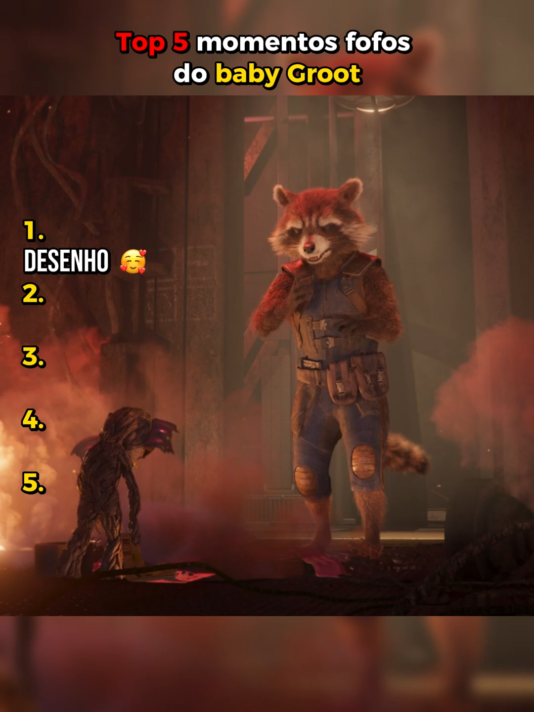 Top 5 momentos fofo do baby Groot #marvel #jamesgunn #guardiõesdagaláxia