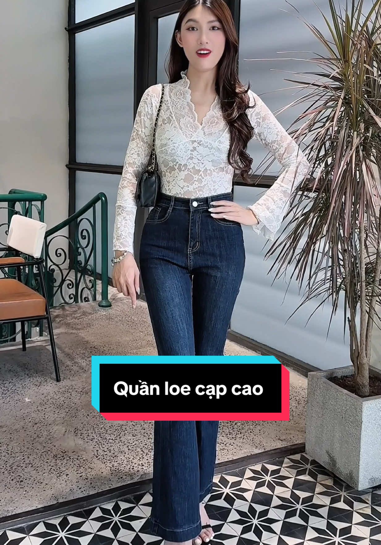 Quần ống loe cạp cao #quanloe #quanjean #quanjeannu #quanjeanongloe #thoitrangnu 