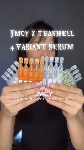 Amp up your skincare! 💪 The JMCY x Teashell 4-Variant Serum is here to give you that glass skin finish. Just be consistent guys 🫶🏻 @JMCY Cosmetics #jmcyxteashell #teashellacneserum #teashellwhiteningserum #teashellantioxidantserum #teashellantiagingserum 