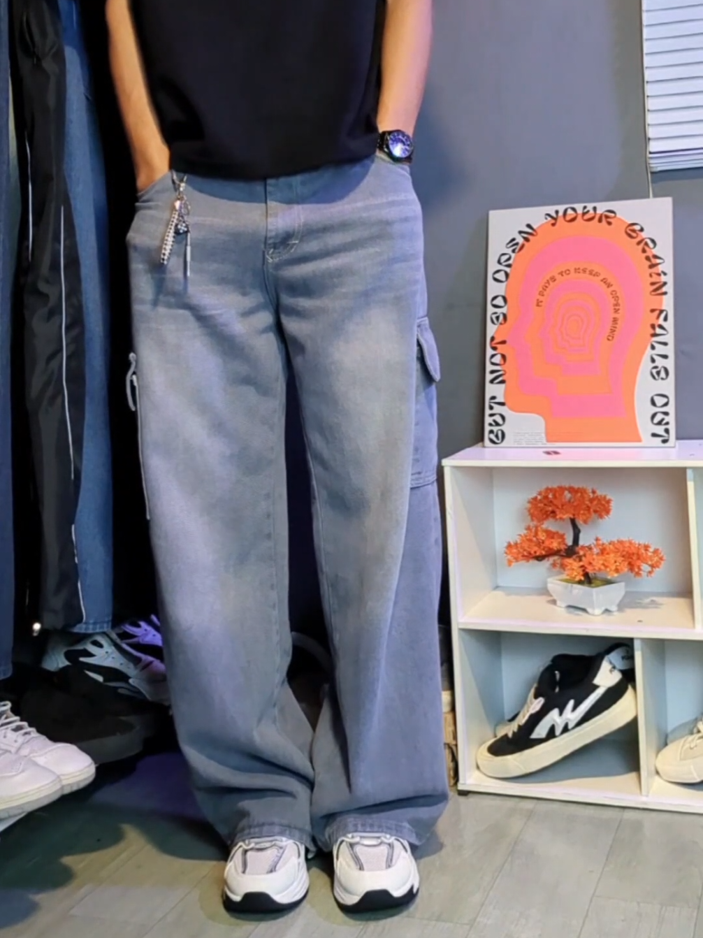 jeans cargo lurus longgar unisex #celanacargo #jeanscargo #outfitinspo 