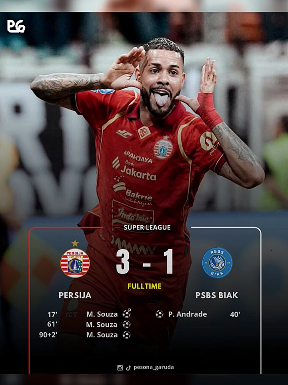 Lapor Ketua‼️Persija meraih kemenangan setelah mengalahkan PSBS Biak 3-1🔥 - - - - - #fulltime #kemenangan #persija   #psbsbiak  #superleague #fyp #pesonagaruda 