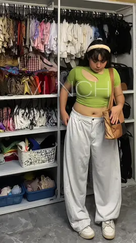 knitted crop top with unsymmetrical design #outfitinspo #outfitideas #TikTokFashion #womensoutfits #outfit 