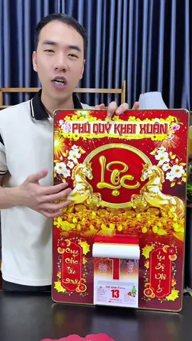 Tranh gỗ lịch tết tráng gương Cao Cấp