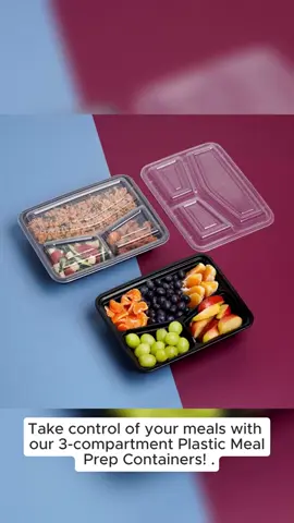 3 Compartment Plastic Meal Prep Containers #MealPrepContainers#3CompartmentContainers#MealPrep#FoodStorage