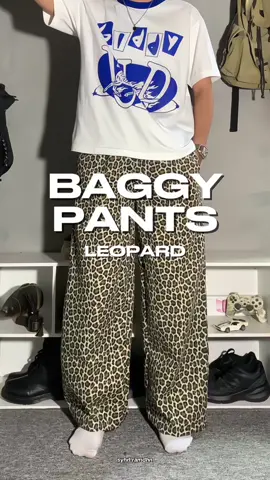 beuh cakep ini mah cuy bahan tebel 🔥 #baggypants #leopardpants #celanaleopard 