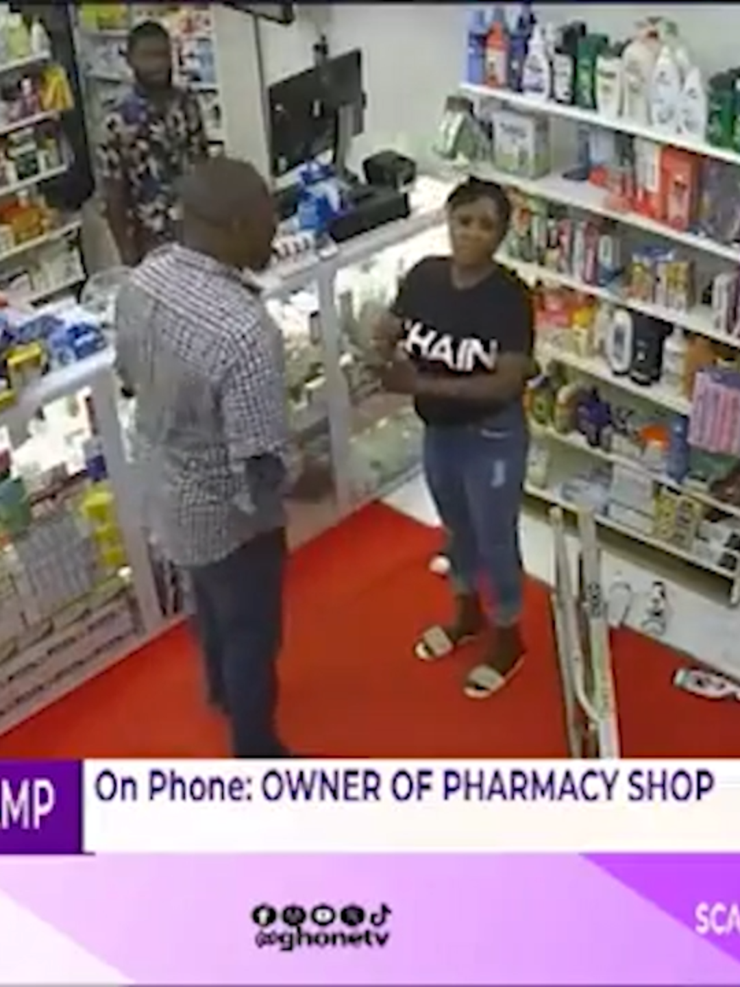 The pharmacy attendant in the viral video is complaining of severe migraine and a ringing sensation in his ear, the lady is also traumatised... - Owner of Pharmacy in viral video   #GHOneNews #EIBNetwork  #GHOneTV #NewsAlert