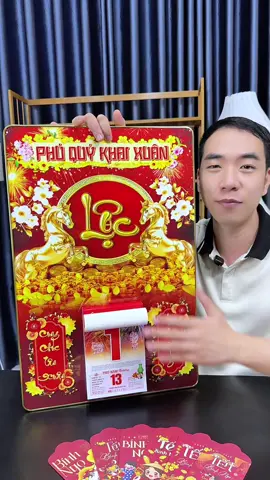 Tranh gỗ lịch tết tráng gương Cao Cấp