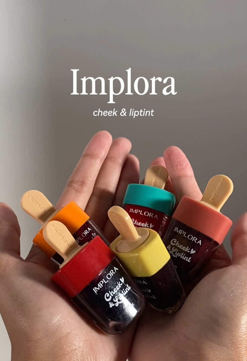 lip tint gemesss kaya ice cream bentuknya!! dia ringan bngttt, easy to blend juga warna nya cakep2!👀‼️ #imploracosmetics #imploraliptint #liptint 