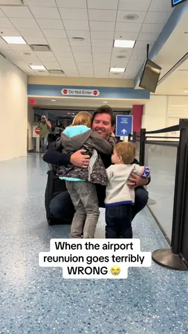 Epic airport reunion FAIL…. Don’t worry, he was fine! 🥹 #reunionfail #airportreunion #jet2holidays #parentingfail #dadfail 