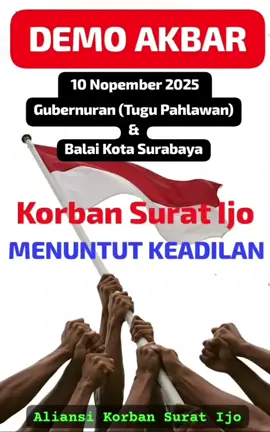 *P2TSIS dan Aliansi Korban Surat Ijo Wadul ke Presiden Prabowo, Gelar Aksi Besar 10 November 2025* SURABAYA — Perjuangan rakyat penghuni tanah Surat Ijo di Kota Surabaya terus menggelora. P2TSIS (Perhimpunan Perjuangan Tanah Surat Ijo Surabaya) bersama Aliansi Korban Surat Ijo menyatakan siap mengantarkan Surat Wadul kepada Presiden Prabowo Subianto, sebagai bentuk jeritan hati rakyat atas kebijakan Pemerintah Kota Surabaya yang dinilai dzalim, semena-mena, dan merugikan rakyat kecil. Dalam surat tersebut, P2TSIS dan Aliansi menjelaskan bahwa tanah rakyat di 18 kecamatan, 33 kelurahan, dan sekitar 48 ribu persil telah secara sepihak diakui sebagai aset Pemerintah Kota Surabaya. Padahal tanah-tanah itu adalah tanah negara, namun oleh Pemkot dipaksakan menjadi asetnya hanya berdasarkan peraturan administratif tanpa menelusuri asal-usul kepemilikan tanah tersebut. Ironisnya, setelah menjadi aset, tanah itu disewakan kembali kepada warga dengan nama Retribusi Izin Pemakaian Tanah (IPT). Akibatnya, rakyat yang sudah tinggal turun-temurun — bahkan sejak sebelum kemerdekaan — kini harus membayar dua pungutan sekaligus: Pajak Bumi dan Bangunan (PBB) serta Retribusi IPT. Kebijakan tersebut menyebabkan berbagai kerugian besar bagi rakyat: 💫Tidak ada kepastian hukum atas tanah. 💫Tanah tidak dapat dijadikan agunan bank. 💫Rakyat sulit memperoleh modal usaha. 💫Iklim investasi masyarakat menjadi terhambat. Adanya dua pungutan (PBB dan IPT) menimbulkan ekonomi biaya tinggi. Jika rakyat tidak mampu membayar IPT, maka: a. Urusan kependudukan di Pemkot Surabaya akan dihambat. b. Urusan perizinan usaha dipersulit. c. Tanah warga berpotensi dirampas oleh oknum atau aparat centheng. Kondisi ini menimbulkan ketidakadilan, pelanggaran HAM, dan hilangnya hak kemakmuran rakyat. P2TSIS menyebut kebijakan ini sebagai bentuk kolonialisme modern yang diteruskan oleh pemerintah terhadap rakyat Indonesia. Satrio selaku Ketua Koordinator Aksi mengatakan, perjuangan rakyat penghuni tanah Surat Ijo adalah perjuangan untuk menegakkan kebenaran dan keadilan di atas tanah yang seharusnya menjadi hak rakyat, bukan milik pemerintah yang memungut retribusi tanpa dasar yang sah. “Kami menilai kebijakan Surat Ijo ini adalah bentuk penjajahan gaya baru atas tanah rakyat. Kami akan wadul langsung kepada Presiden Prabowo agar beliau turun tangan menegakkan keadilan,” tegas Satrio, Ketua Koordinator Aksi. Prasetyo, Koordinator Lapangan, menambahkan: “Kami bersama rakyat akan menggelar aksi demo besar-besaran secara serentak pada tanggal 10 November 2025, bertepatan dengan Hari Pahlawan. Titik kumpul aksi akan dipusatkan di Kantor Gubernur Jawa Timur dan Balai Kota Surabaya. Ini adalah momentum rakyat untuk menunjukkan bahwa semangat arek-arek Suroboyo masih menyala: berani melawan ketidakadilan!” P2TSIS dan Aliansi Korban Surat Ijo menyerukan kepada seluruh warga penghuni tanah Surat Ijo di Surabaya dan daerah lainnya untuk bersatu dalam perjuangan ini, menuntut keadilan dan pembebasan tanah rakyat dari belenggu Surat Ijo. Hanya ada satu kata: LAWAN!