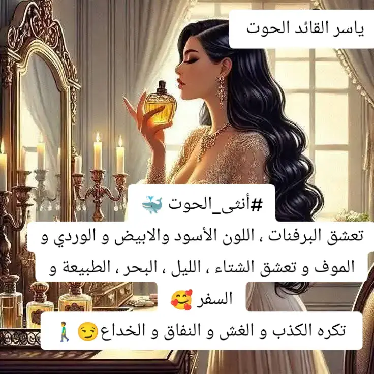 أنثى_الحوت 🐳 تعشق البرفنات ، اللون الأسود والابيض و الوردي و الموف و تعشق الشتاء ، الليل ، البحر ، الطبيعة و السفر 🥰  تكره الكذب و الغش و النفاق و الخداع😏🚶‍♂️#برج_الحوت #علمي #تصميم_فيديوهات🎶🎤🎬 #دعمكم_لايك_ومتابعه_واكسبلور_حته_استمر #ابراج 