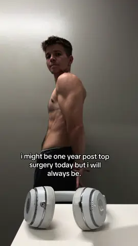 one year later and i feel so many big emotions. the feeling never changes, the gratitude never changes. the feeling of home in my body. never changes. gender affirming care saved my life. #topsurgery #transgender #ftm #trans #lgbt 